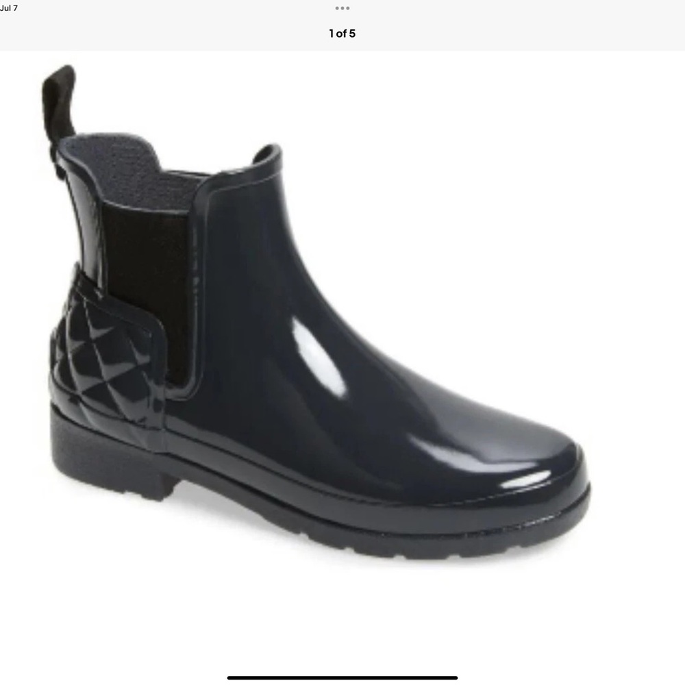 Hunter Chelsea Quilted Rain Boots Women’s Dark Slate Grey 6 Original Refined